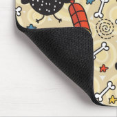 肉パターンを持つフクロウ マウスパッド (コーナー)