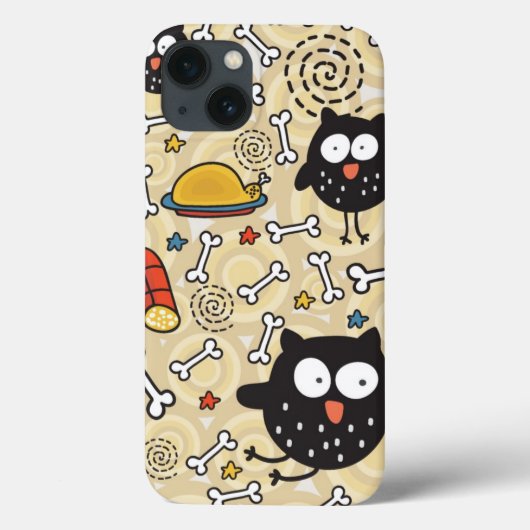 肉パターンを持つフクロウ Case-Mate iPhoneケース (裏面)