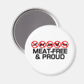 肉フリーと誇りを持った マグネット (正面/裏面)