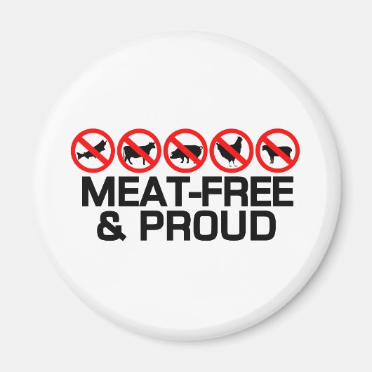 肉フリーと誇りを持った マグネット (正面)