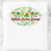 肉フリーゾーン 楕円形シール (バッグ)