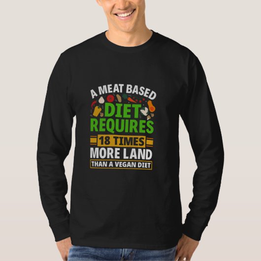 肉ベースのダイエットは18倍の土地を必要とする Tシャツ (正面)