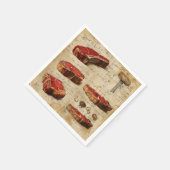 肉ヴィンテージ図 スタンダードカクテルナプキン (角)