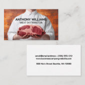 肉切りを保持する肉切り | 木製切削ボード 名刺 (正面/裏面)