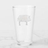 肉切りブタ図 タンブラーグラス (裏面)