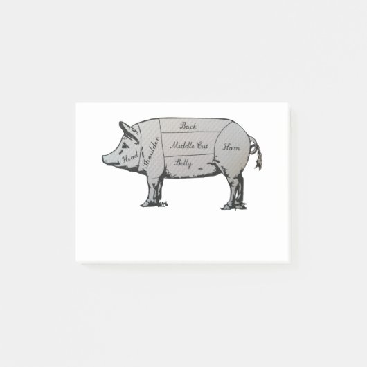 肉切りブタ図 ポストイット (正面)