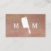 肉切り包丁モノグラム |テクスチャの背景 名刺 (正面)