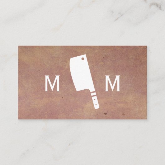 肉切り包丁モノグラム |テクスチャの背景 名刺 (正面)