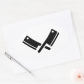 肉切り包丁 楕円形シール (封筒)