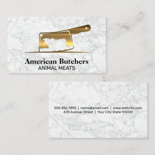 肉切り器 |白大理石 名刺 (正面/裏面)