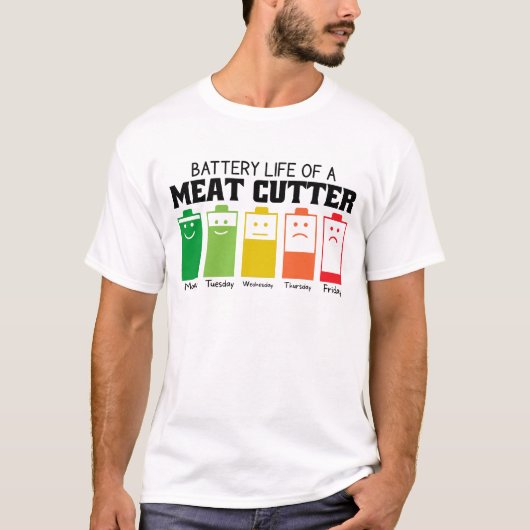 肉切り機の電池寿命 Tシャツ (正面)