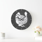 肉切り肉は時計の七面感謝してい鳥 ラージ壁時計 (ホーム)