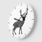肉切り肉肉食肉時計の鹿の牡鹿のエルク ラージ壁時計 (傾斜)