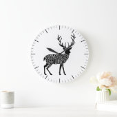 肉切り肉肉食肉時計の鹿の牡鹿のエルク ラージ壁時計 (ホーム)