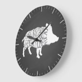 肉切り肉肉食肉食肉食肉食肉食肉食肉豚 ラージ壁時計 (傾斜)