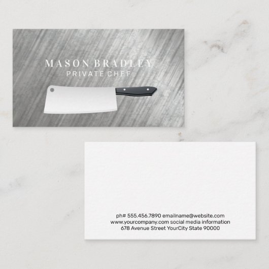 肉切り | メタル背景 名刺 (正面/裏面)