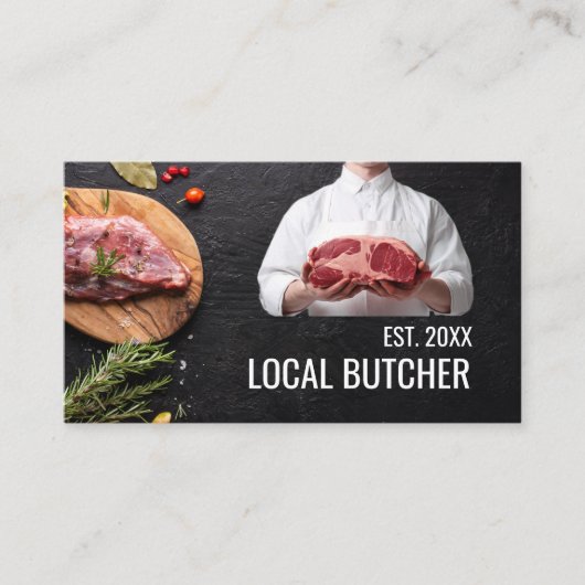肉切り | 木のステーキ 名刺 (正面)