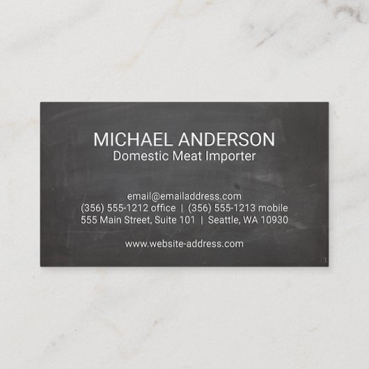 肉切り | 牛肉切りグラフ | 黒板 名刺 (裏面)