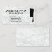 肉切り |白い大理石の背景 名刺 (正面/裏面)