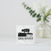 肉切り |豚肉チャートの切り取り スクエア名刺 (スタンド正面)