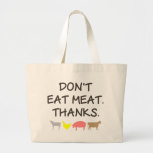 肉動物権の引用文を食べないで下さい ラージトートバッグ