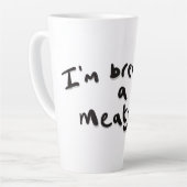 肉厚なビールを醸造中 カフェラテマグ (左アングル)