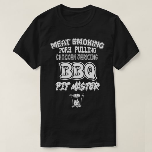 肉喫煙ピットマスターBBQメンズおもしろい Tシャツ (デザイン正面)