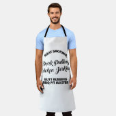 肉喫煙ポーク引き抜きピットマスター エプロン (着用した状態)