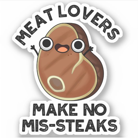肉好きでステーキの食べおもしろい物を作らない シール (正面)