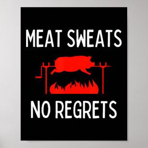 肉好きには後悔なしTシャツ 面白い 豚 バーベキュー BBQ ポスター