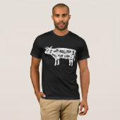 肉好きの牛tシャツを肉屋で切る tシャツ (正面フル)