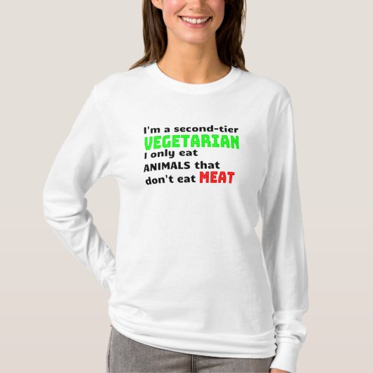 肉好き肉食おもしろい者の皮肉ギフト Tシャツ (正面)