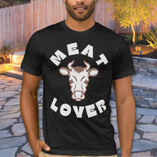 肉好き肉食肉牛の頭ユニセックス Tシャツ