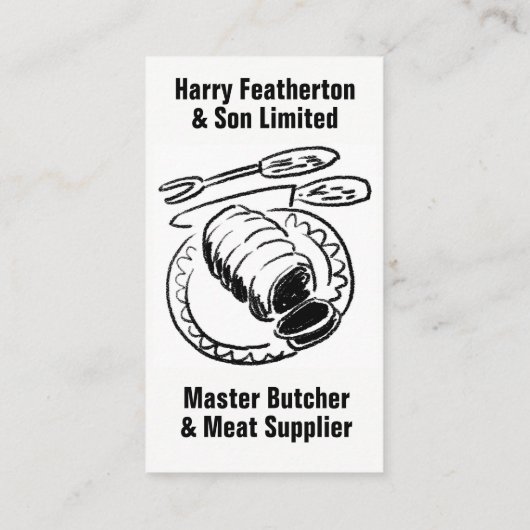 肉屋および肉屋の名刺 名刺 (裏面)