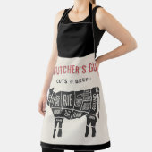 肉屋が牛肉の切り口を案内する エプロン (インサイチュ)