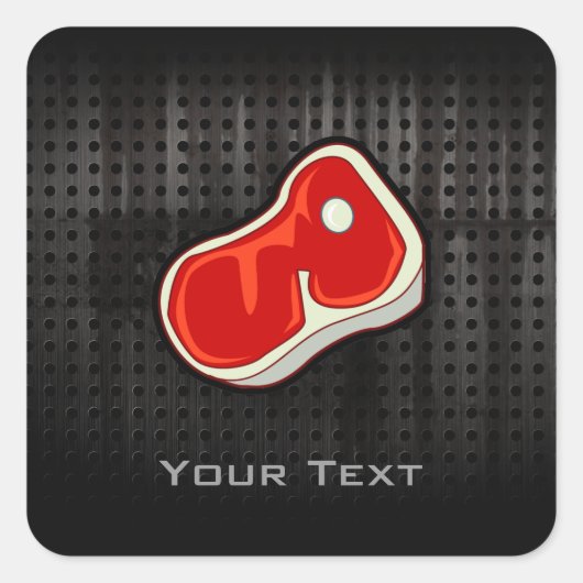 肉屋のステーキ;黒 スクエアシール (正面)