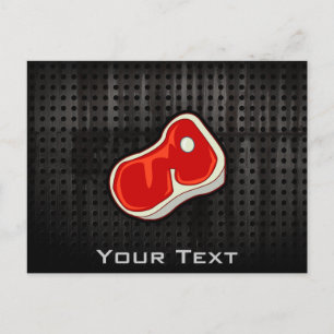 肉屋のステーキ；黒 ポストカード