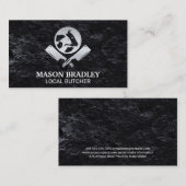 肉屋のナイフ | 動物のロゴメタル 名刺 (正面/裏面)