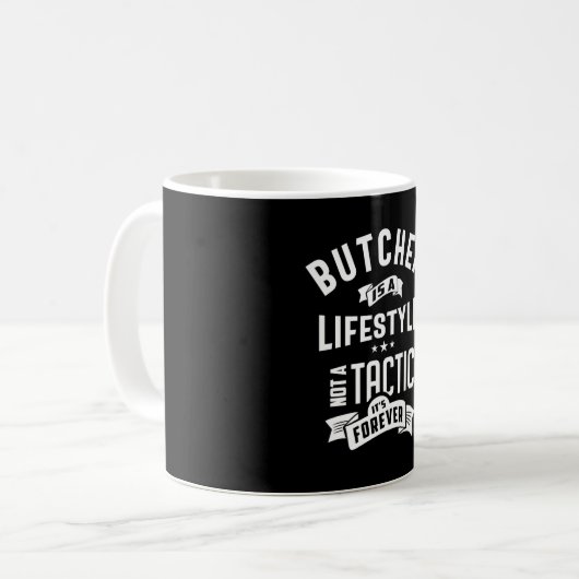 肉屋の仕事タイトルTeeギフトfor Mens Womens コーヒーマグカップ (正面左)