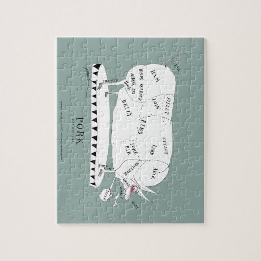 肉屋の切口-ブタ、贅沢なfernandes ジグソーパズル (縦)