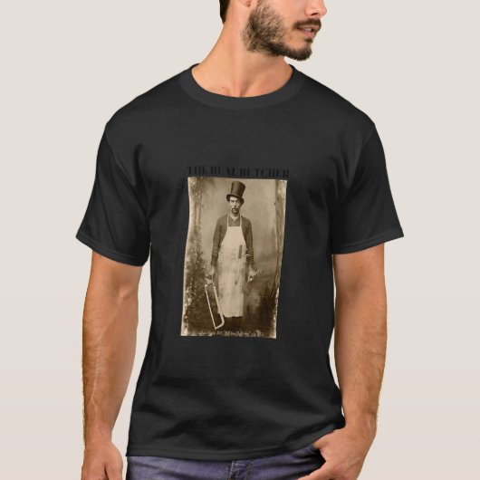 肉屋の実在人を歴史的に見る Tシャツ (正面)