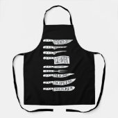 肉屋の肉切りをレシピする訓練生シェフ調理師ナイフ エプロン (正面)