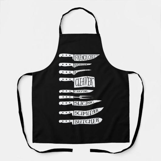 肉屋の肉切りをレシピする訓練生シェフ調理師ナイフ エプロン (正面)