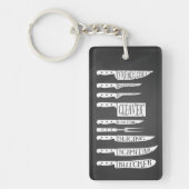 肉屋の肉切りをレシピする訓練生シェフ調理師ナイフ キーホルダー (正面)