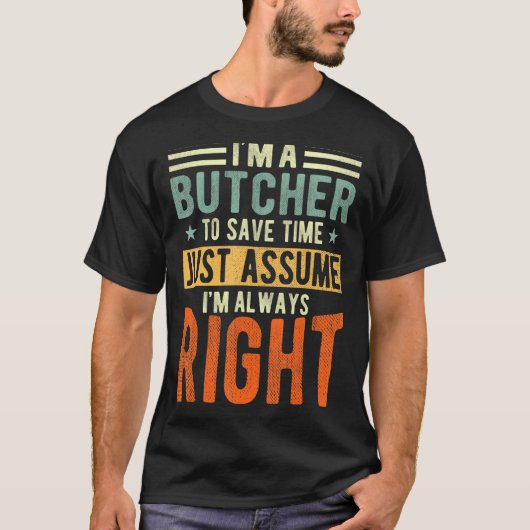肉屋はいつも右肉屋 Tシャツ (正面)