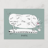 肉屋は豚を切るトニー・フェルナンデス葉書 ポストカード (正面)