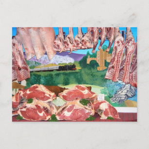 肉屋カウンター ポストカード