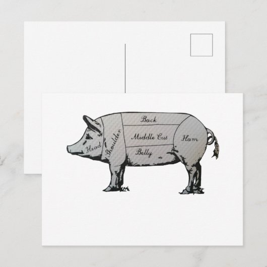 肉屋豚図 ポストカード (正面/裏面)
