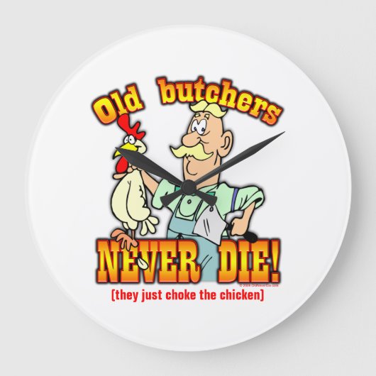 肉屋 ラージ壁時計 (正面)