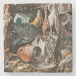 肉屋（Pieter Aertsen著） ストーンコースター